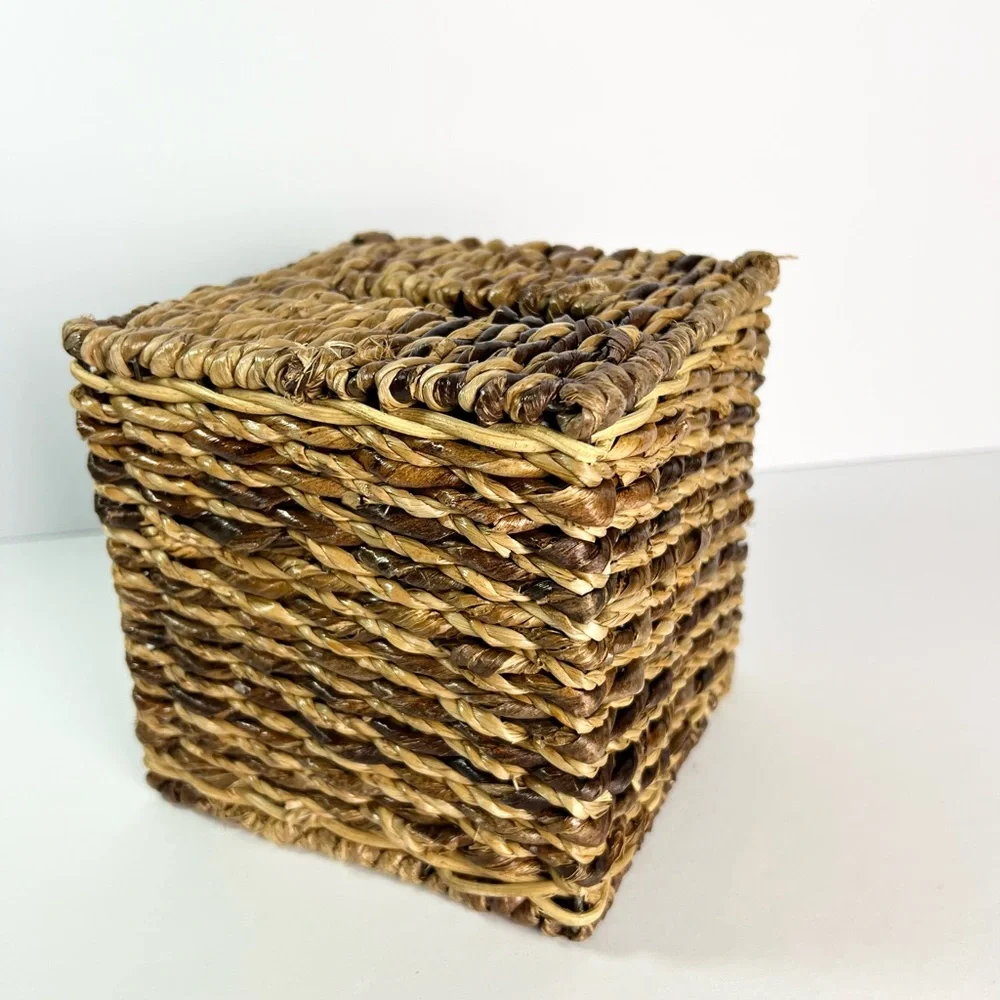 Boho‎ tissue box cover Basket woven